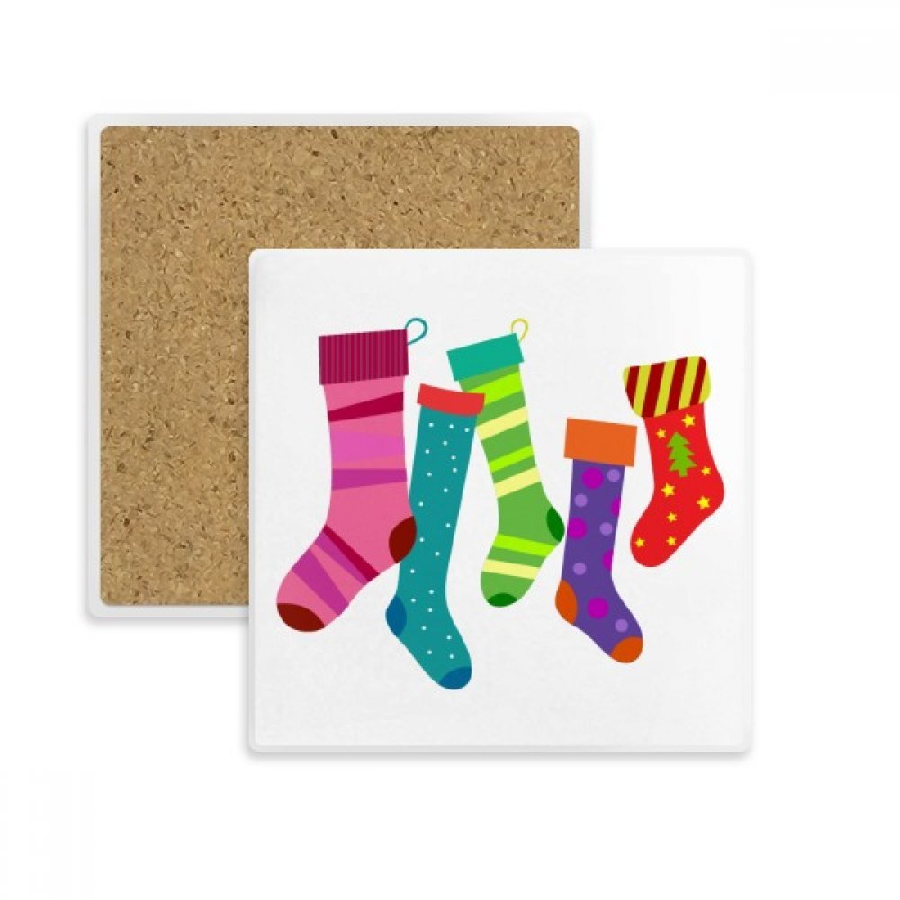 Dessous de verre Joyeux Noël cadeau idéal en pierre absorbante multicolore