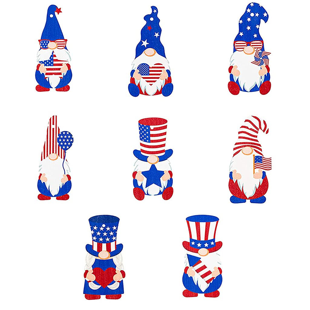 Kalttoy 8-Piece Set 4Th Of July Ornament Independence Day Hanging Patriotic Acrylic Pendant Decoration Tree Hanger Decoration Ornament Acrylic Pendants For Independence Day