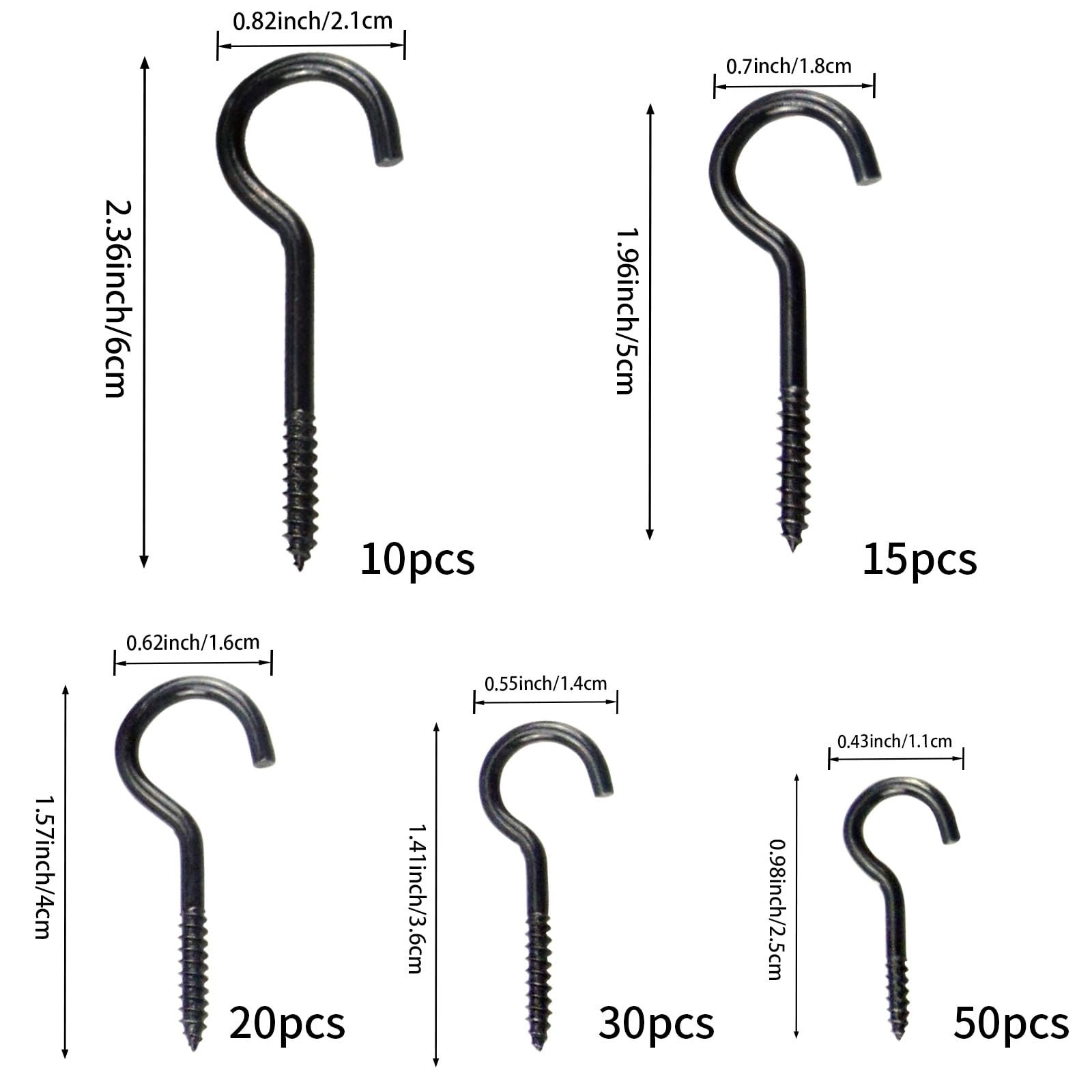 125 Pcs Screw Hooks - Hanging Plants & More -2 125 Pcs Screw Hooks - Hanging Plants & More -2