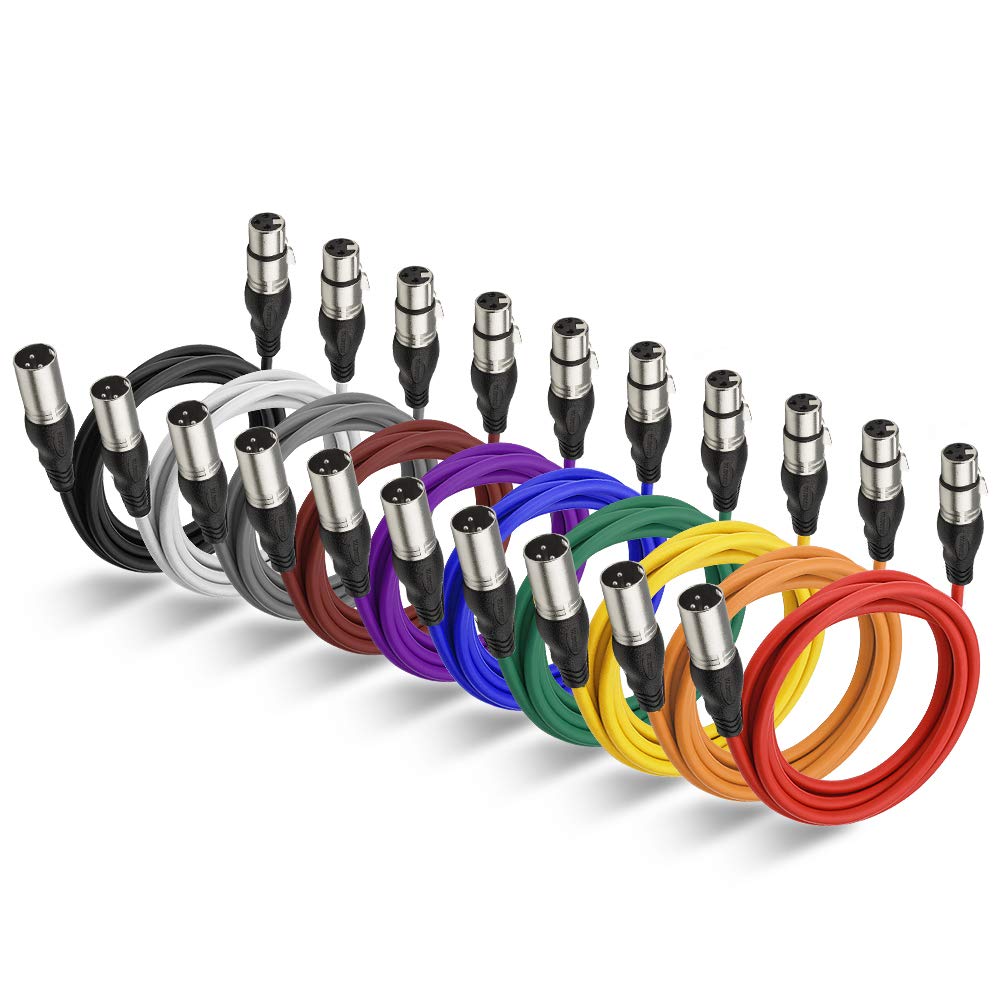 kabel XLR (10 kolorów/2 m), wysokiej jakości ergonomiczna konstrukcja wyraźniejszy kabel mikrofonowy sygnału audio kolor łata XLR męski na żeński kabel mikrofonowy