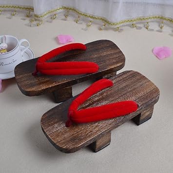 Men Geta Sandals Japanese Wooden Slippers Kimono Flip Flops for Indoor Outdoor Home Beach Performance