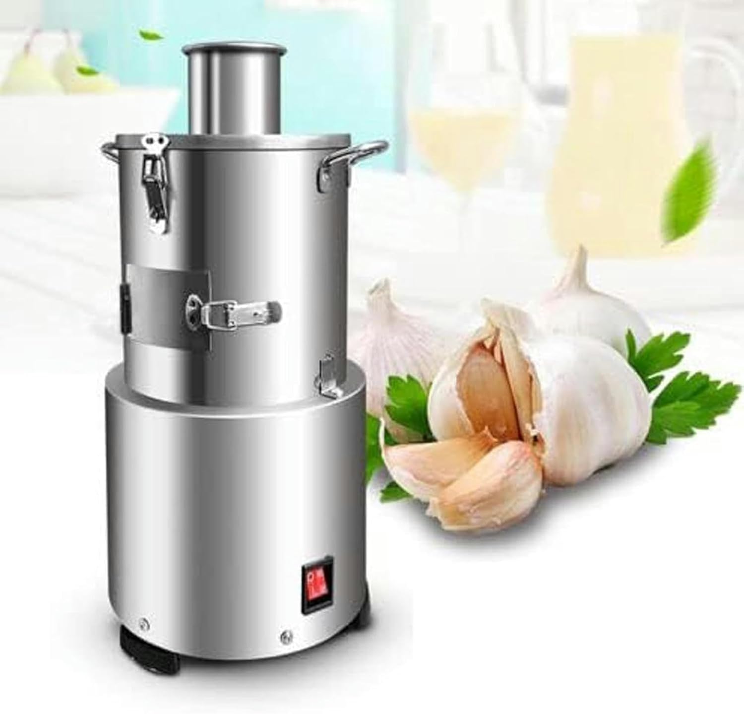 Effortlessly Peel Garlic Electric Stainless Steel Garlic Peeling Machine - 200w Automatic Garlic Peeler for for Kitchen/Hotel