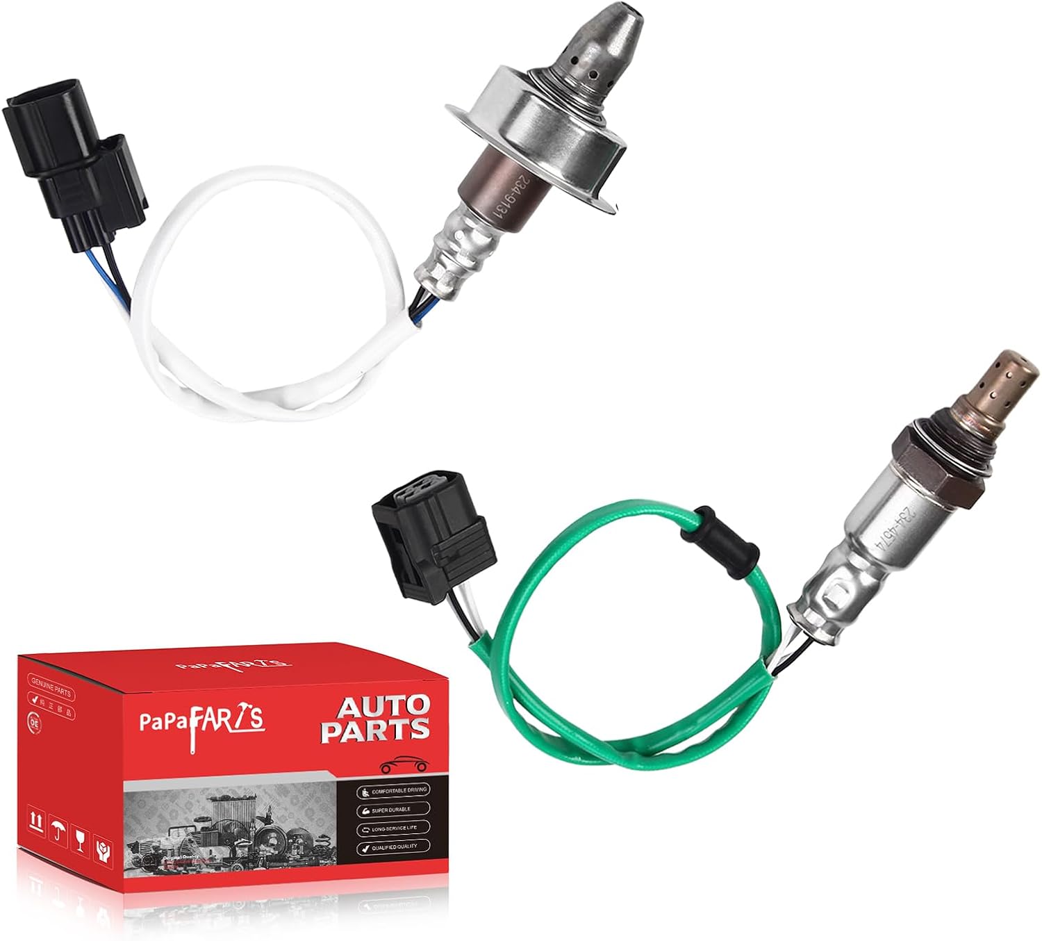 PAPAPARTS O2 Oxygen Sensor 234-9131 234-4574 Upstream & Downstream Compatible with Honda Accord 2013-2017 2.4L L4, for Acura ILX 2016-2020, TLX 2015-2020 Set of 2
