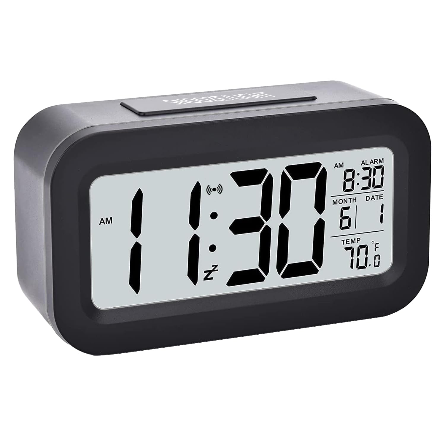 Digital Desk Clock With Touch Screen, Night Light, Eye Comfort Tech & IPX4 Water Resistance