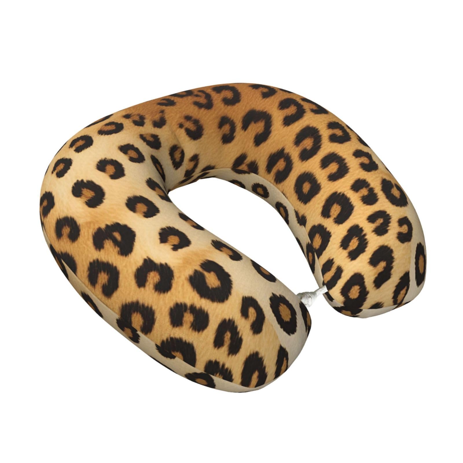 LKYMOH Cheetah Fur Pattern, Travel Neck Pillow U-Shaped Memory Neck Support Soft Comfortable With Washable Cover For Airplane Car Traveling and Office