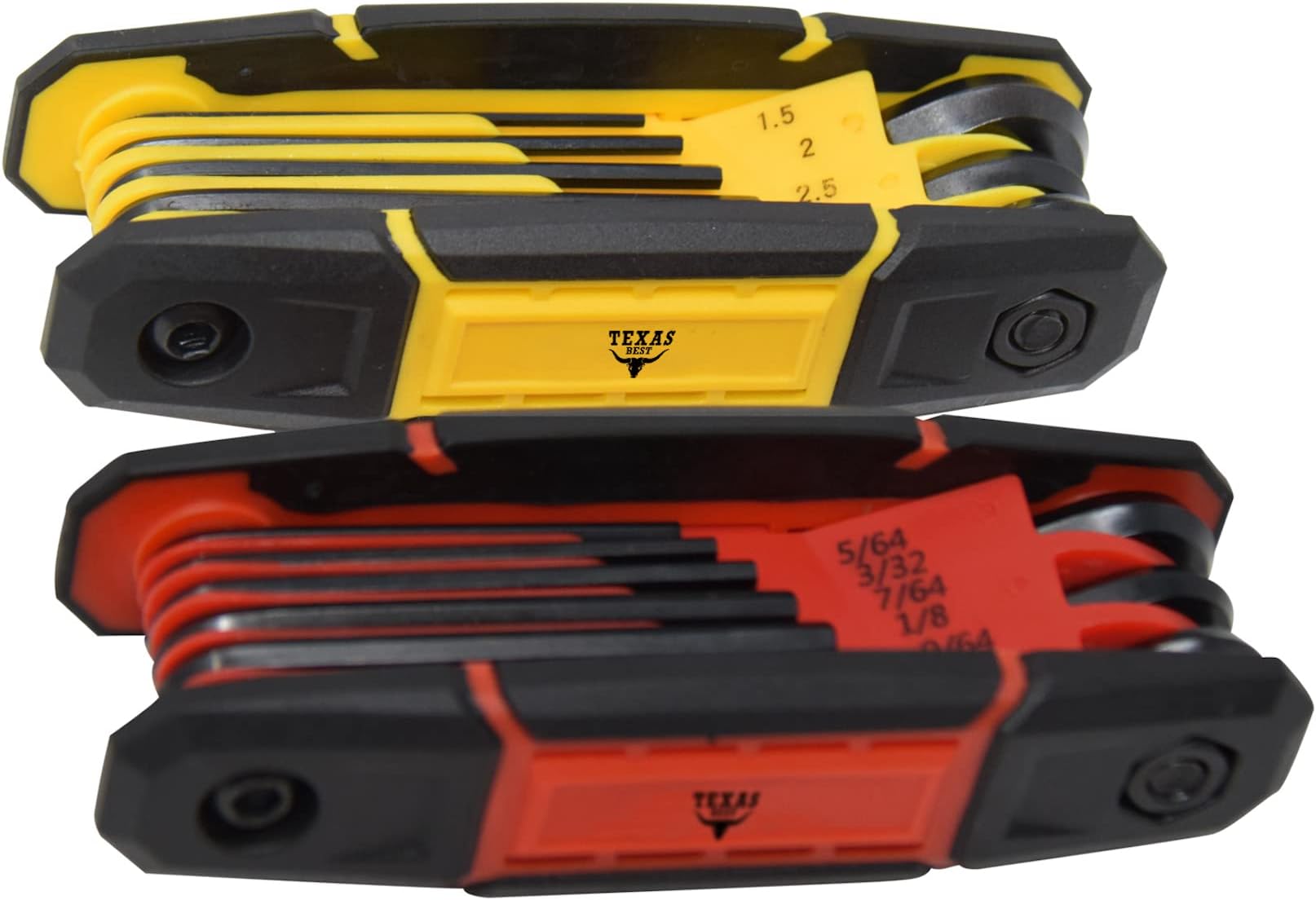 Texas Best Folding Metric and SAE Hex Keys | Metric and SAE Allen Wrench Set | Heat Treatment S2 Finish | 2 Pack