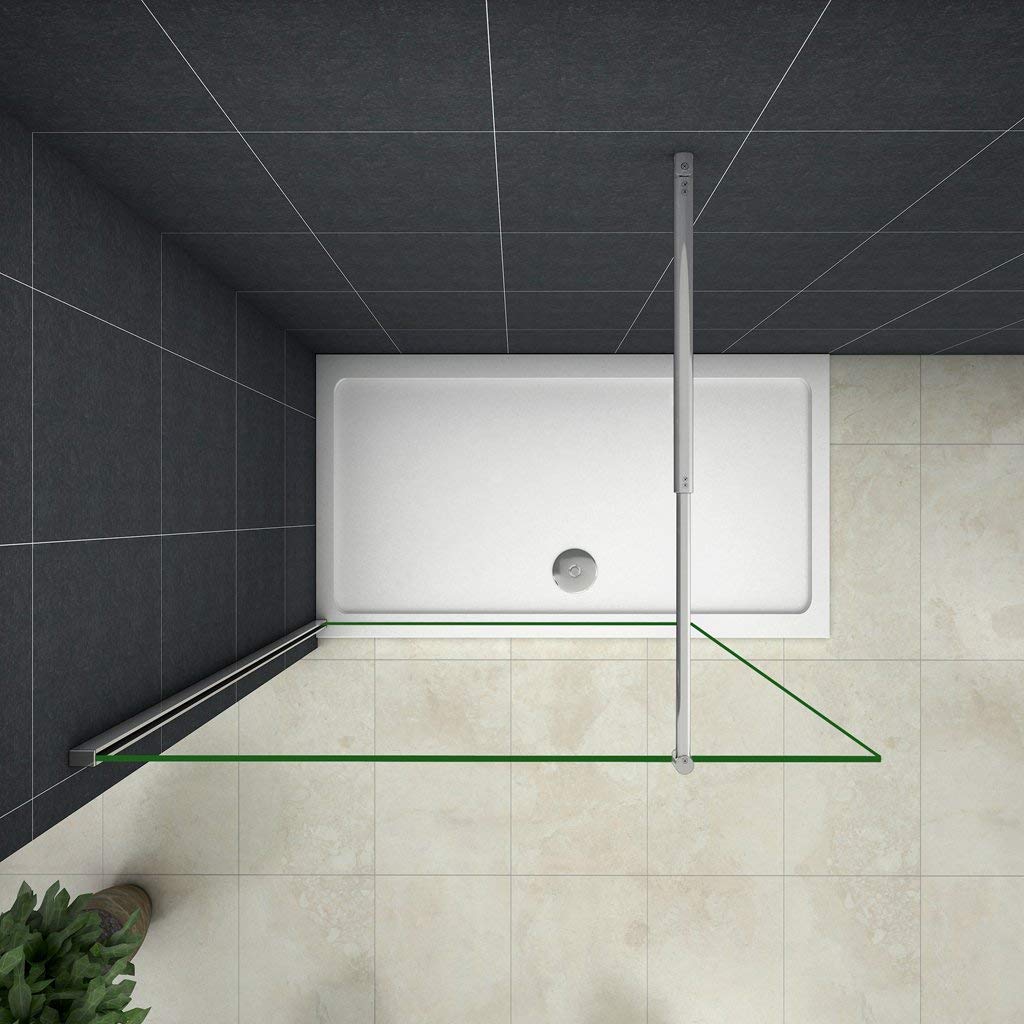 Barra Stabilizzatrice Cromo Lucido a Sezione Circolare da 70-120 cm Regolabile con Due Teste Girevoli per Box Doccia Walk in Parete Fissa Vetro Da 6-10 mm