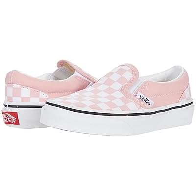 Vans Kids Classic Slip On (Little Kid) Kids Shoes (Checkerboard) Powder Pink/True White