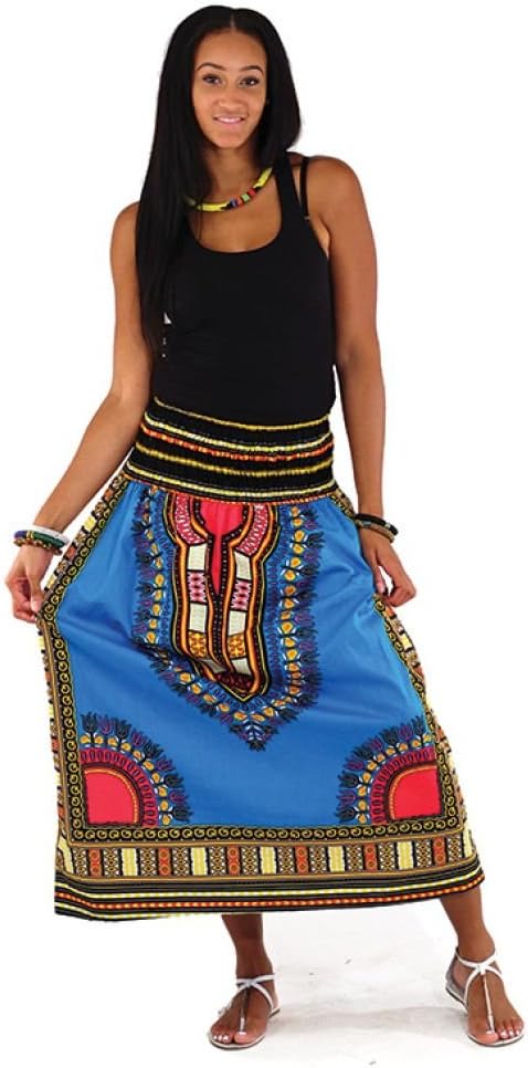 African Women's Traditonal Dashiki Print Maxi Skirt, One Size, Many Colors