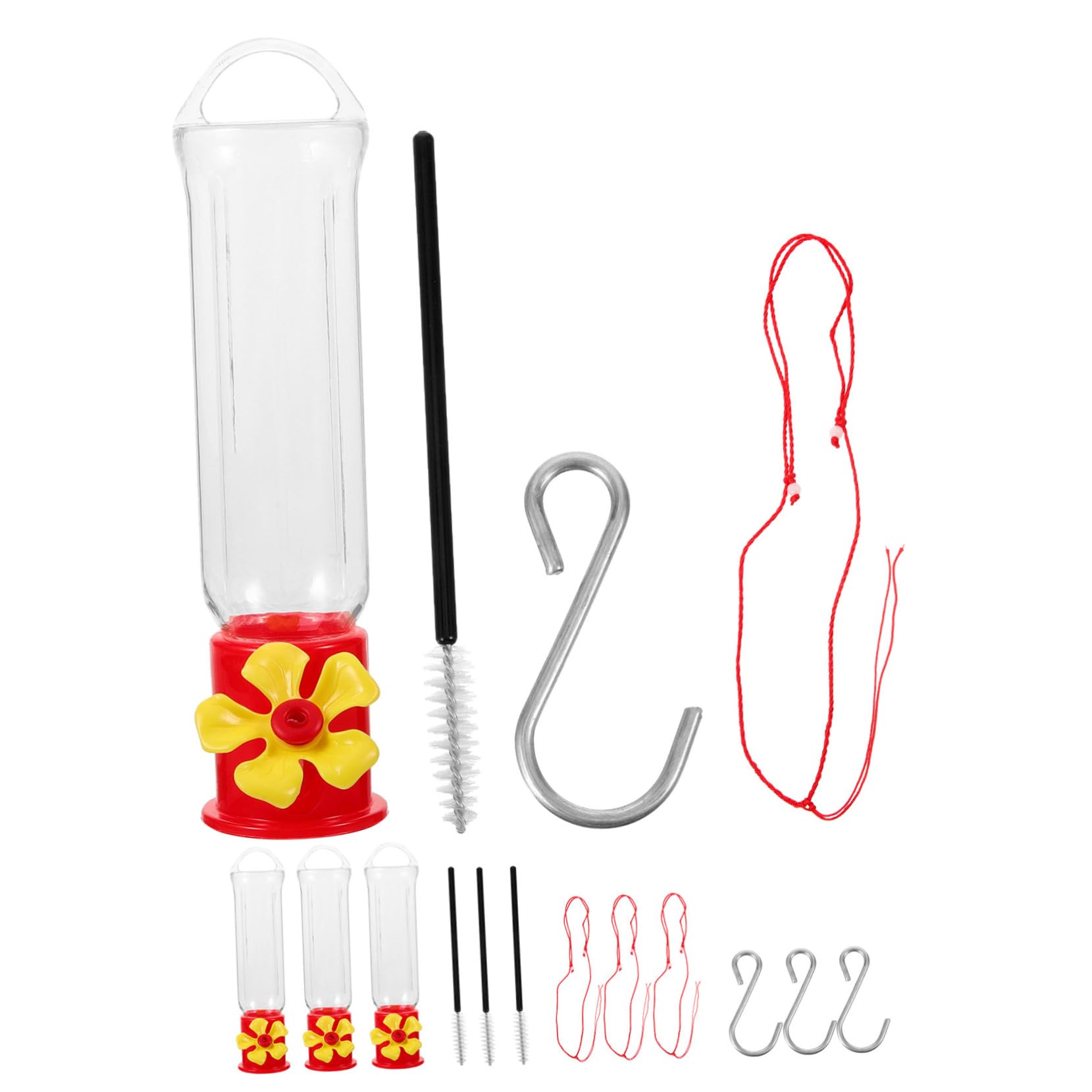 Happyyami 5zestawy Wiszących Karmników Dla Ptaków z Akcesoriami Praktyczne Karmniki Do Ogrodu Łatwe Czyszczeniu i Użyciu Do Outdooru Wykonane z Plastiku i Stali Nierdzewnej