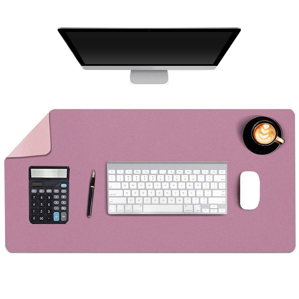 Sous-main Multifonction En Cuir Synthétique Pour Bureau Et Maison, Tapis De Souris De Jeu, Grand Sous-main Pour Clavier D'ordinateur Portable, 70 X 40 Cm, Rose