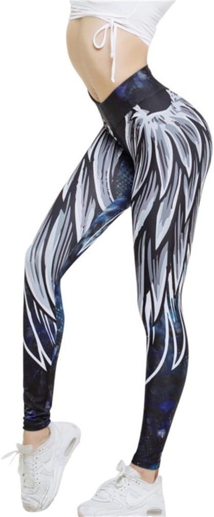 Kliou Harajuku Wing Print Leggins Push Up Fitness Sexy Cartoon 3D Graffiti Women Casual Funnysporting Leggings as Picture M