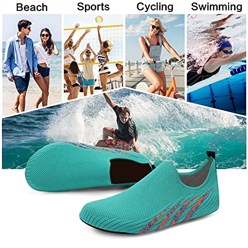 Image of ANLUKE Water Shoes for Women Men Quick-Dry Swim Shoes for Pool & Beach | Breathable knit upper with a flexible barefoot feel; ideal for pool, beach, swim, yoga or slippers.