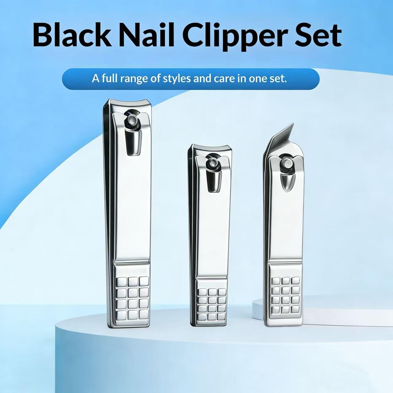 3 Pack Nail Clippers Set Stainless Steel Fingernail Toenail Clippers Sharp Nail Cutter Tools for Men Women Seniors — view 4