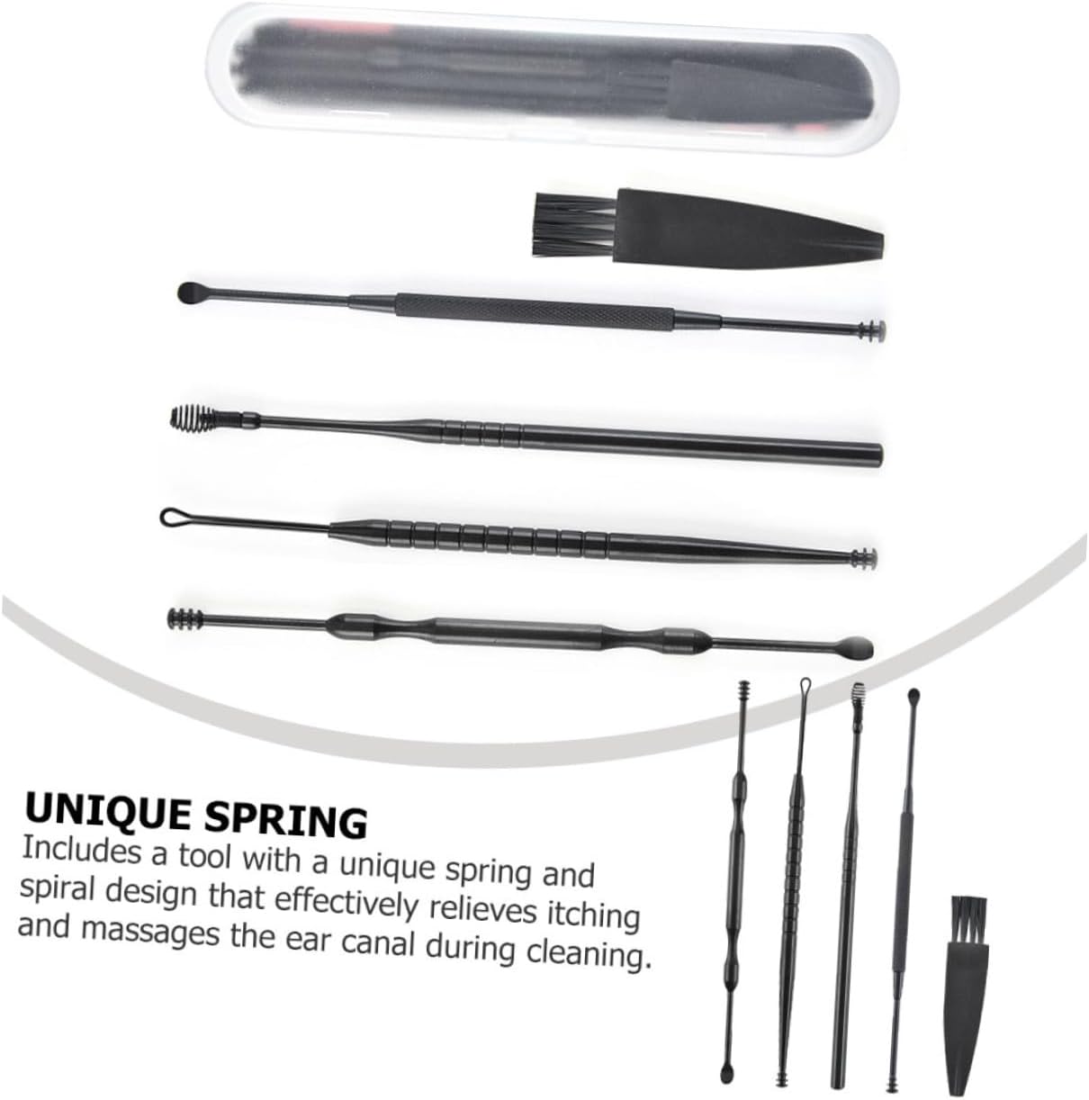 Replacement Tips Ear Cleaning Tool Earwax Removal Ear Spoon Double Head Rotating Cleaner for Safe Cleaning
