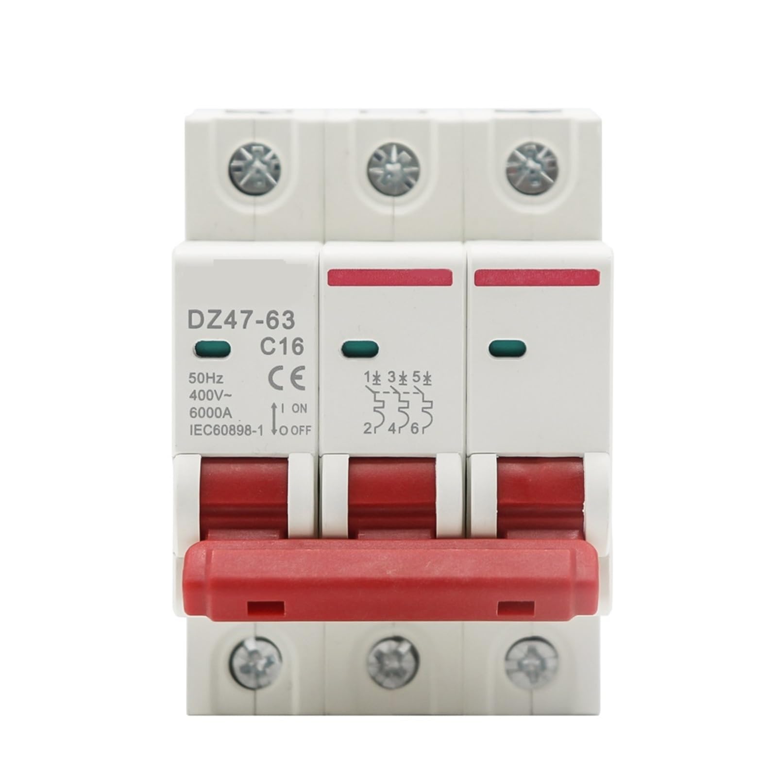 MCB DZ47 3P avec capacité de coupure 6KA contre la surcharge électrique