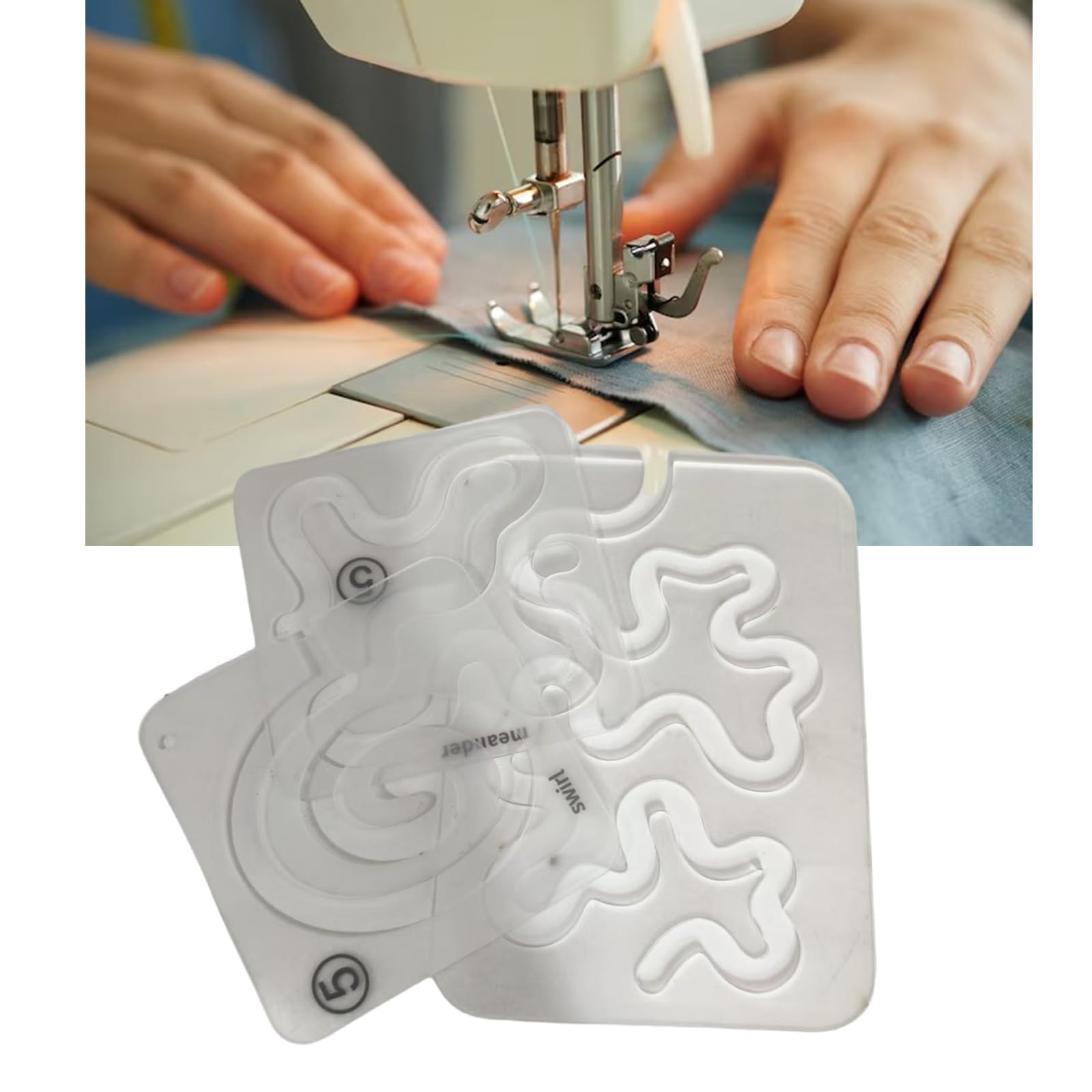 Montesy 1 Set Quilting Template Acrylic Quilting Ruler Template Quilting Stencil Clear Sewing Ruler for Patchwork Sewing Machine