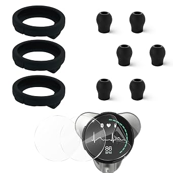 All-in-One Protection Kit for Eko CORE 500 Digital Stethoscope, 3 EPU Flexible Film, 3 Silicone Protective Cover, 6 Rubber Ear Tips, Round Protection for Daily Use, Compatible with Eko Stethoscope, BK