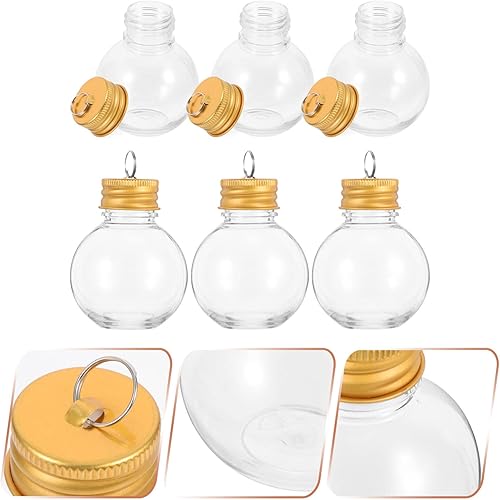 Miniatura 4 de Unomor 10 bolas de alcohol de Navidad para árbol de Navidad, adorno colgante de plástico transparente rellenable, bola colgante con tapa de rosca