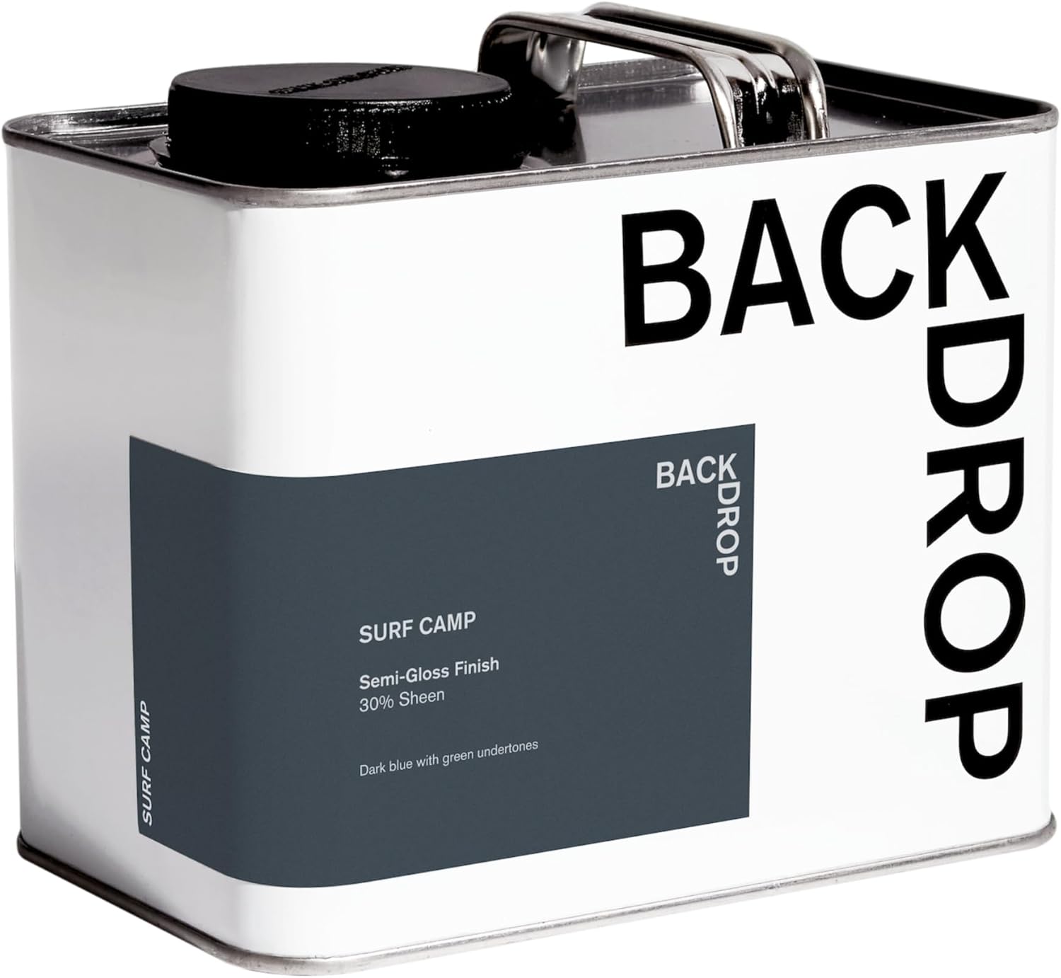 BACKDROP | Premium Cabinet  Door Paint | Durable  Washable Semi-Gloss Finish | Self-Priming, Low VOC, Green Wise Certified | SURF CAMP - Dark blue with green undertones | 0.5 Gallon