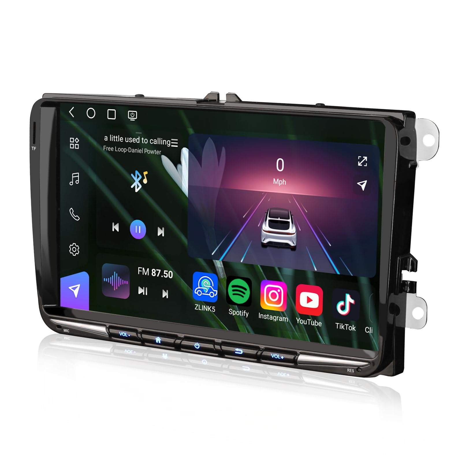 Qualcomm 8 Kern 8GB+128GB Android 16 DAB+ Autoradio Für VW Caddy Passat B6 Golf 5/6 Tiguan Touran Jetta SEAT Skoda mit GPS Navigation CarPlay Android Auto DSP WiFi Bluetooth 5.1 USB 4G 9" Touchscreen
