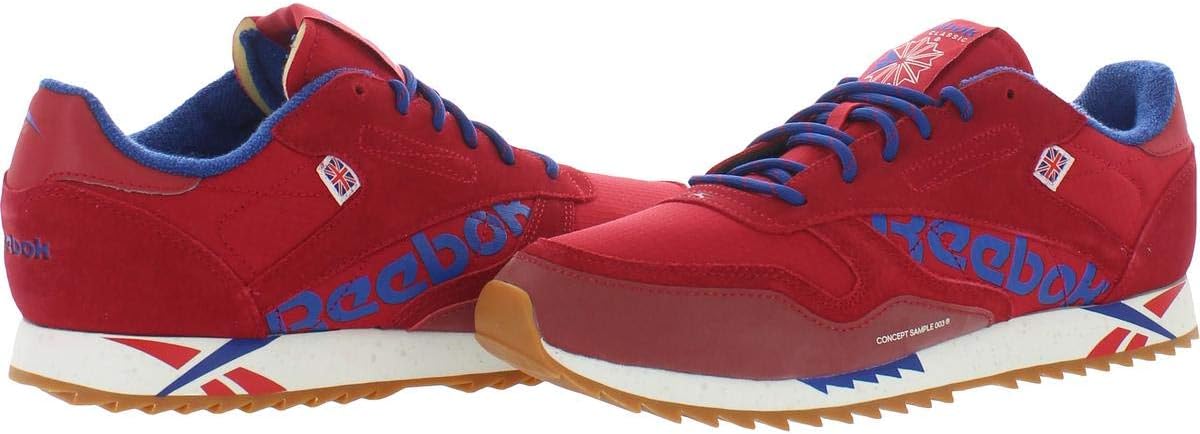 Reebok Womens Ripple Suede Fitness Sneakers Red 6 Medium (B,M)