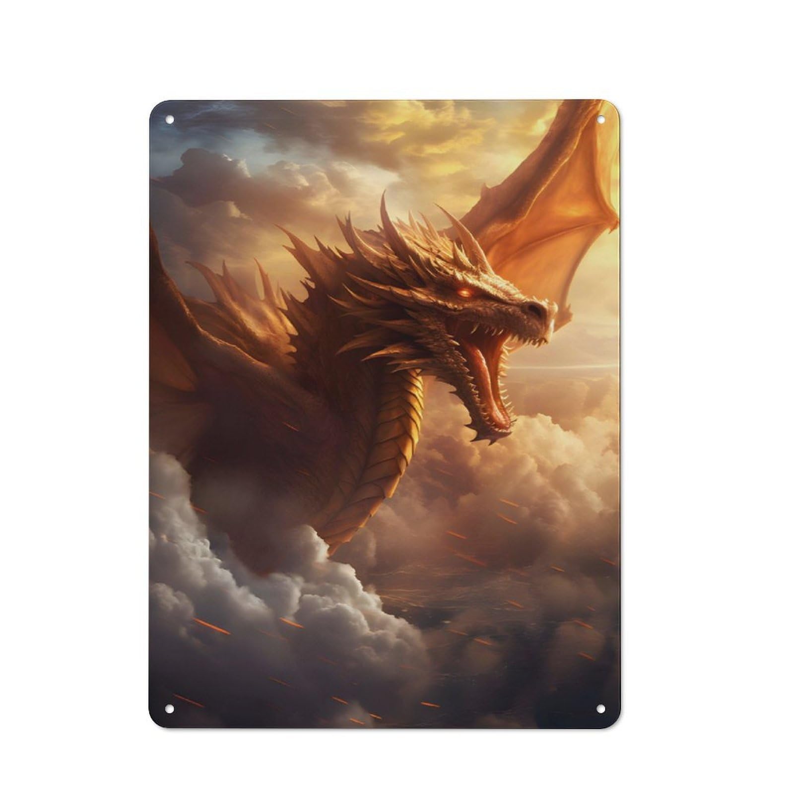 Junmoney Flying Dragon Industrial-Style Tin Sign 40X30cm For Pub Or Café, Suited To Pub Decor Enthusiasts