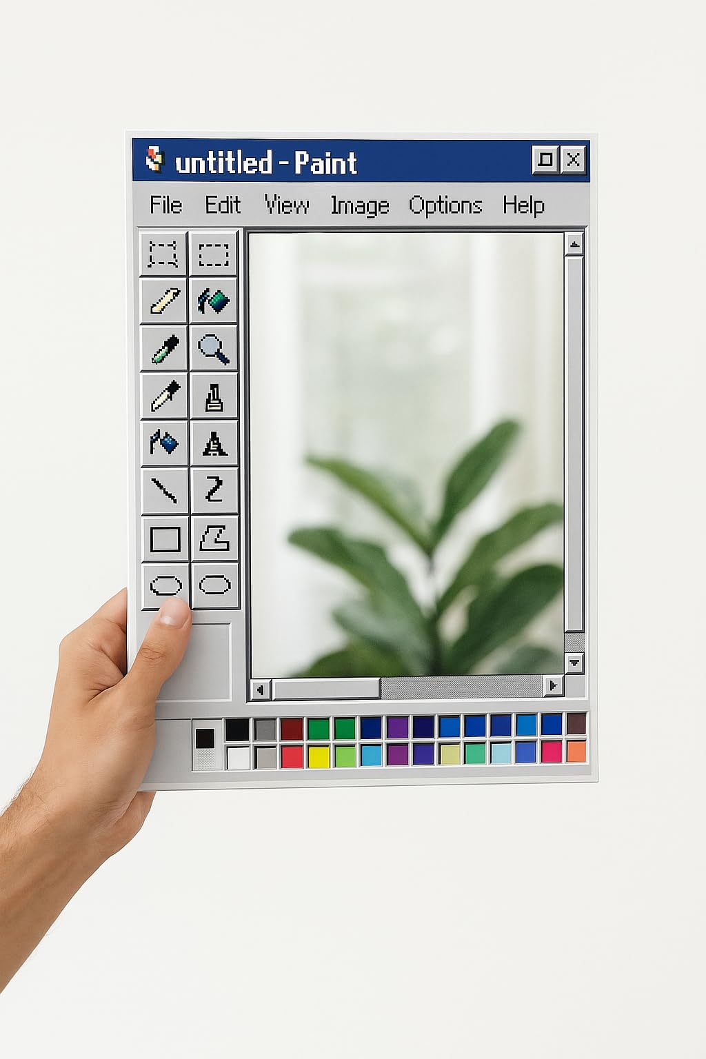 GLADTOGIFT Retro Paint Mirror | 12x18 Inch Wall Hanging | MS Paint-Inspired Quirky Mirror for Room Decor | Velvety Touch | Fun Gift for Creatives, Gamers, Teens, Boys & Girls