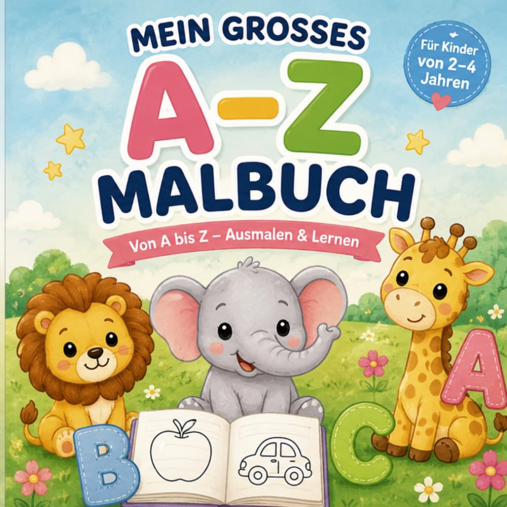 Mein erstes ABC Malbuch: Buchstaben lernen und ausmalen für Kinder von 2 bis 4 Jahren