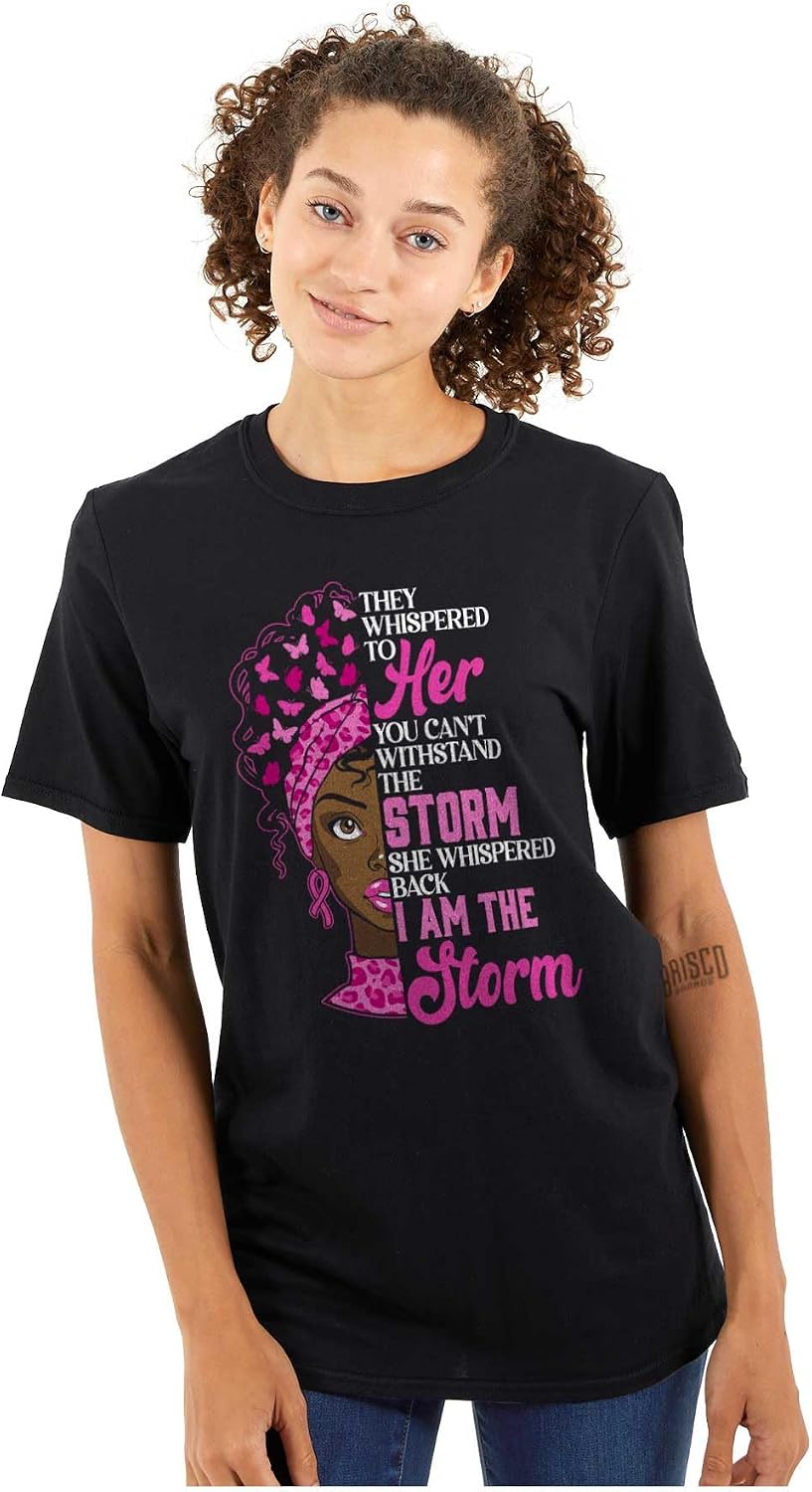 Black Breast Cancer I Am The Storm Womens Graphic T Shirt Tees