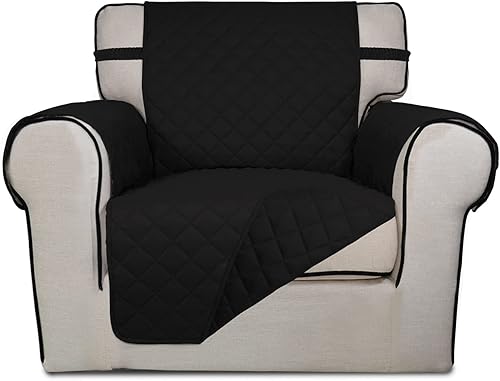 PureFit - Funda de sofá acolchada reversible, resistente al agua, funda lavable con espuma antideslizante y correas elásticas para niños, perros,