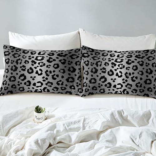 Miniatura 4 de Juego de ropa de cama con estampado de leopardo, funda de edredón con estampado de guepardo africano para niños, niñas, adolescentes, funda de