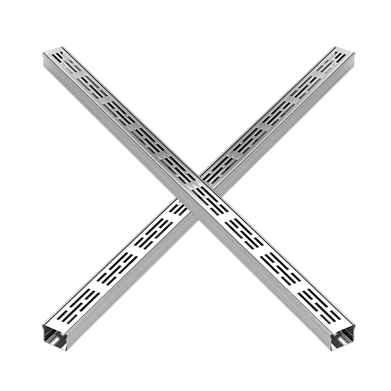 Ziaqewgep One Color Sus Linear Channel Drain Grate For Outdoor Drainage | Pool Deck, Driveway, Garden, And Walkway(2Pack 10X5cm)