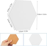 Vista 2 de 30 Pieces 3.75 Inch Hexagon Blank Ceramic Coasters, Unglazed Ceramic Tiles Coasters, Ceramic Tiles with Cork Backing Pads for Painting, DIY Crafts