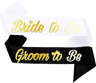 SINGOMON Bride to Be Sash Bride Sash Groom to Be Sash Bachelorette Party Sash Bride to Be Gifts Wedding Gifts for Bridal Shower, Hen Party Decorations, Wedding Decorations, Engagement Gift, Bachelorette Party Supplies