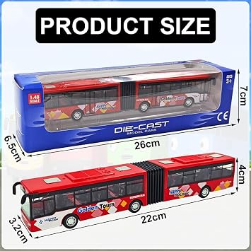 Bus Car, Bus Model Car Pull Back City Cars Trucks Vehicles BusmodelCar Play Vehicles CityBuses Vehicle Die-cast City Buses Cars Model Pull Back Vehicle Gift for Birthday (Red)