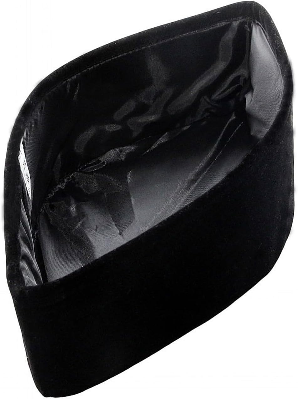 OhMill African Kufi Hats for Men Muslim Hats for Men Black Kufi Hat Muslim Prayer Topi Cap Foldable Velvet Hat - Image 3