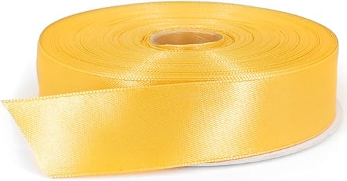 Miniatura 36 de Cinta de satén naranja, 1/4 pulgadas x 50 yardas, color sólido de doble cara, rollo de cinta gruesa y duradera, 100% poliéster para envolver