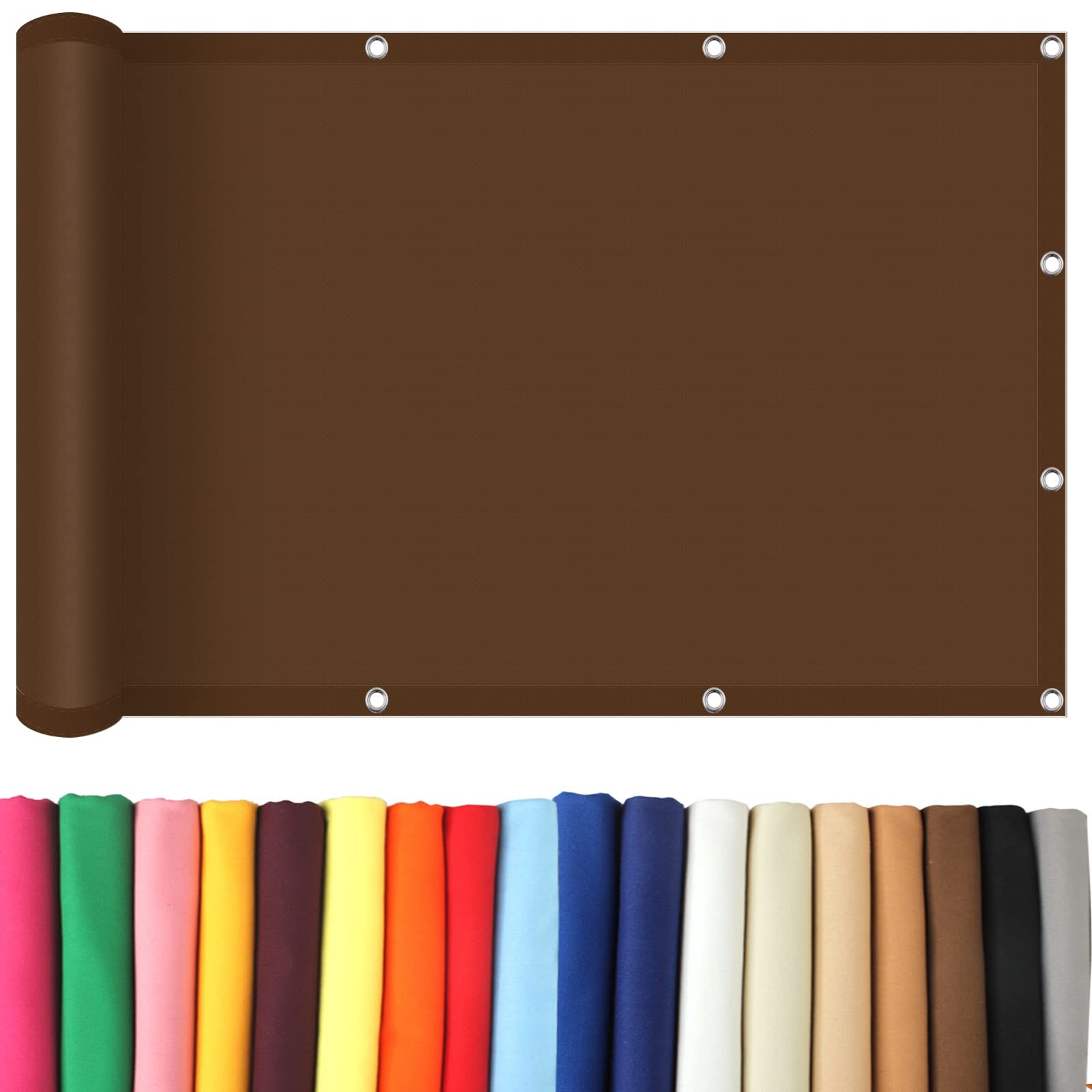 Voile d'ombrage rectangulaire 1.7 x 3.6 m marron, bâche haut de gamme
