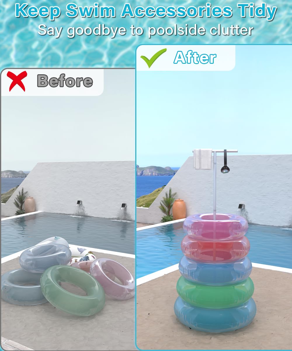 Mondazie T-Form Pool Float Storage Rack mit Wassergewicht Tasche für Schwimmbad