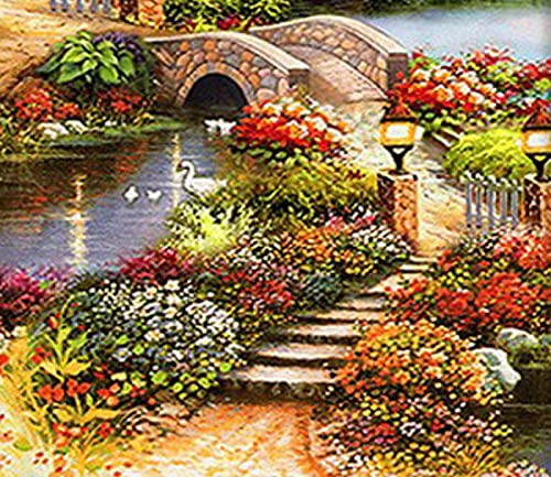 Broderie Point de Croix 11CT Maison fleurie pour un projet de couture relaxant