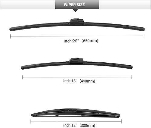 Miniatura 3 de GARDIMU Escobillas de repuesto para limpiaparabrisas Honda CR-V CRV 2017-2022, 3 piezas de limpiaparabrisas delantero y trasero de automóvil (26 +