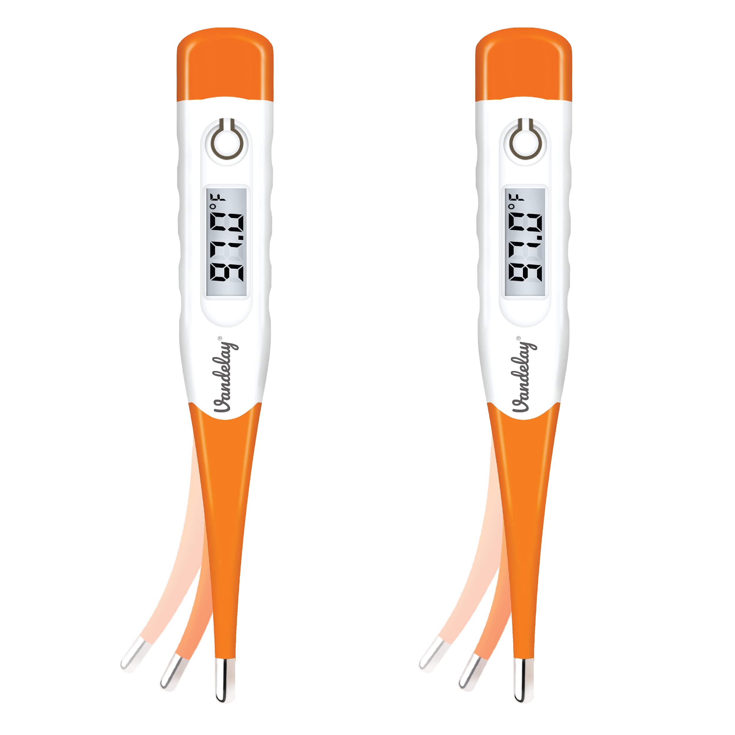 Vandelay 2x Digital Thermometer Combo - Flexible tip & Waterproof - Underarm & Oral