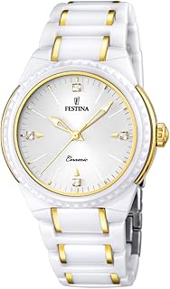 University Sports Press F16698/2 - Reloj de Cuarzo para Mujer, con Correa de cerámica, Color Blanco