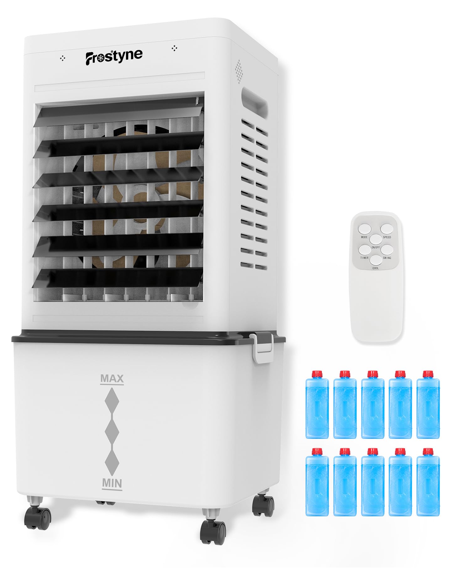 Photo 1 of Frostyne Portable Air Cooler w/ Humidifier - 3Gal, 10 Ice Packs, 6 Speeds