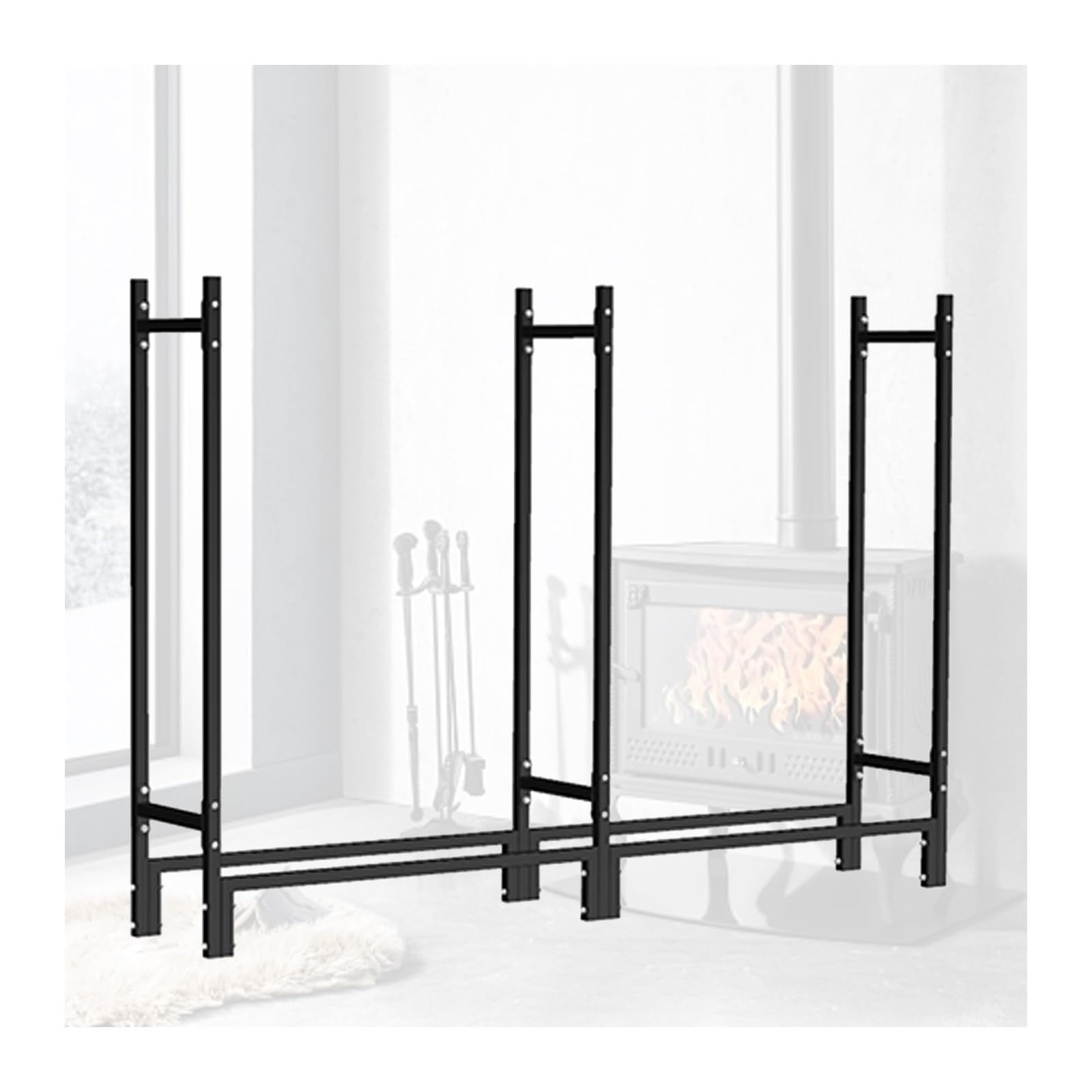 Range-bûches extérieur à montage facile structure durable pour stocker le bois de cheminée