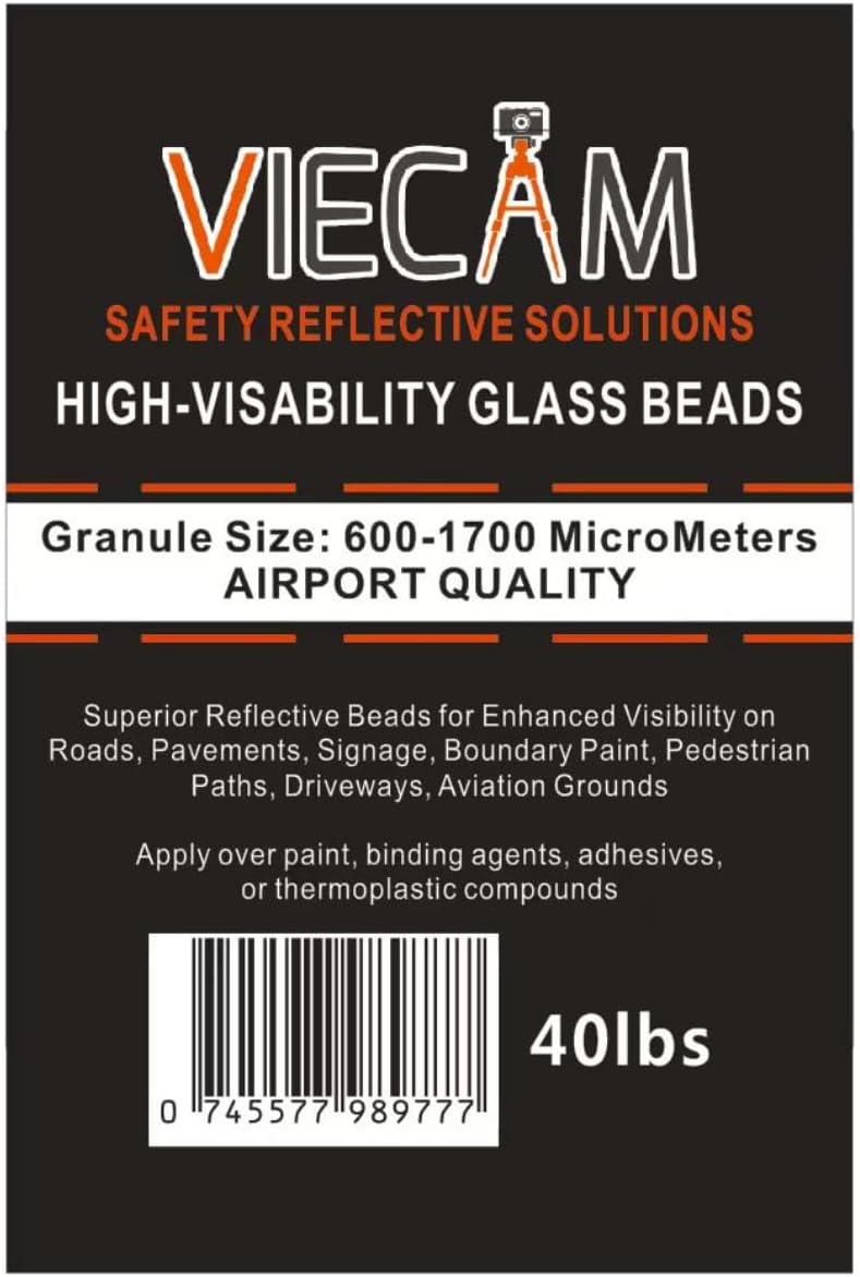 Multipurpose Reflective Glass Beads for Traffic & Crafts: Includes Traffic Paint, Road Markings, Curb Paint, Striping, Parking, Crosswalks, Driveways, Airports, Signs, & Arts (40, Pounds)