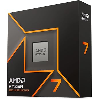 AMD Ryzen 7 9700X Processor 8 Cores / 16 Threads 65W DTP AM5 Socket 40MB Cache Up to 5.5 GHz Max Boost Frequency No Cooler