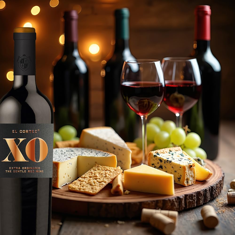 El Cortez XO Tinto, halbtrocken, sortenreines Weinpaket + VINOX Winecards (6x0,75l)