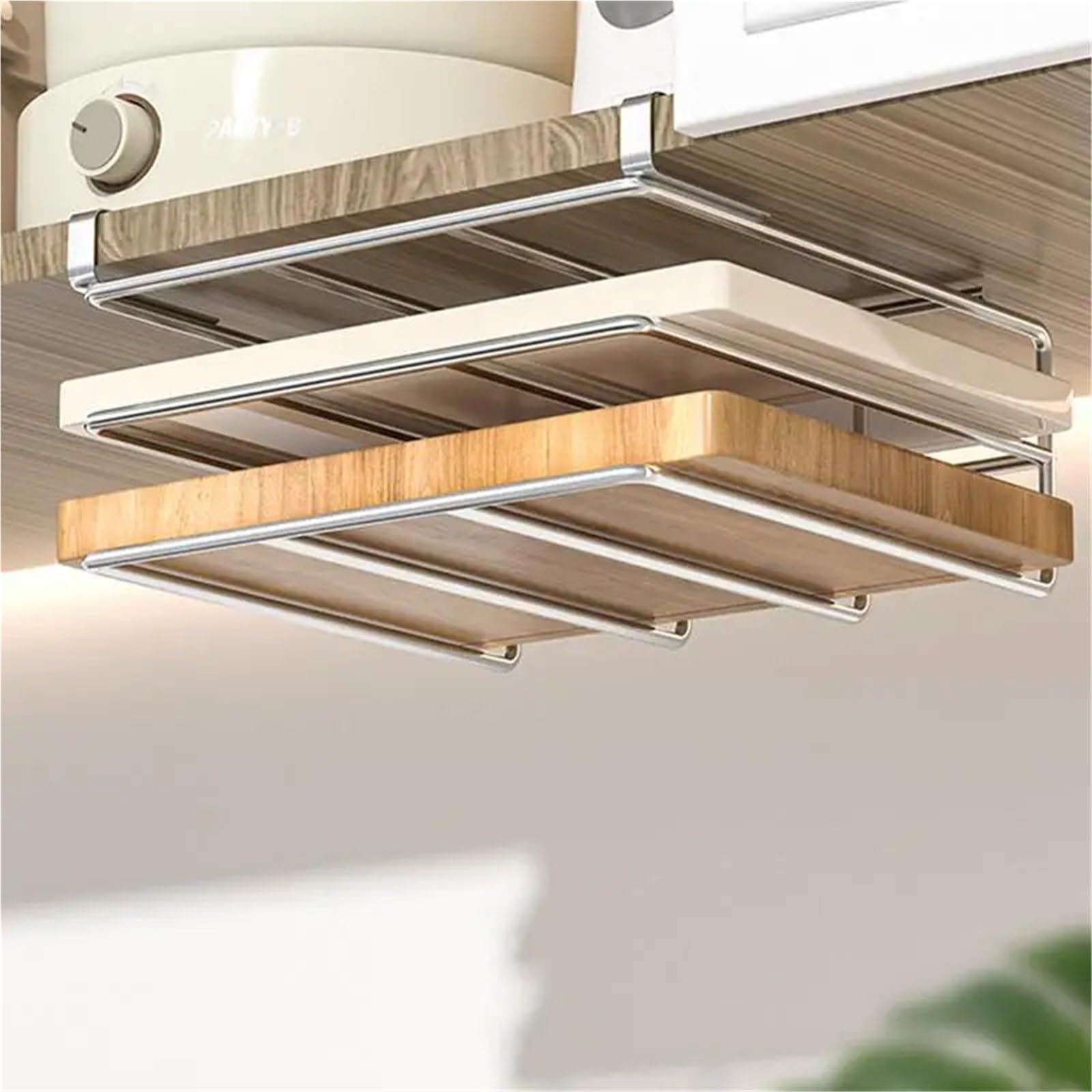 Schneidebrett-Organisator Hängeregal unter dem Küchenschrank, Haushalts-Eisen-Kunst-Organisationsregal, Schneidebretthalter, Topfdeckel-Lagerregal Für Die Küche(Without Hook)